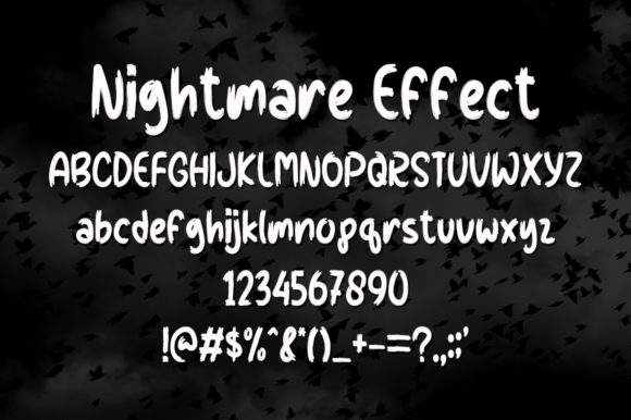 Nightmare Effect Font PNG with transparent background - Preview 4