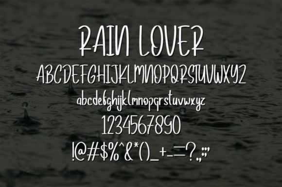 Rain Lover Font PNG with transparent background - Preview 4