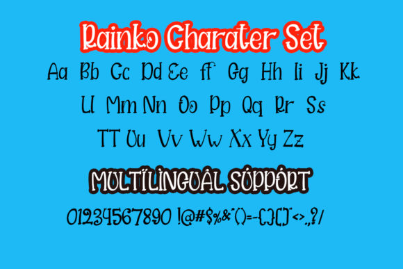 Rainko Font PNG with transparent background - Preview 5
