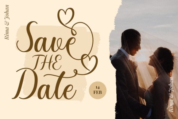 Romantic Dates Font PNG with transparent background - Preview 2