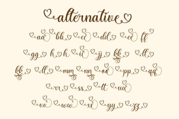 Romantic Dates Font PNG with transparent background - Preview 4