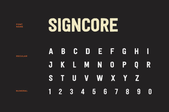 Signcore Font PNG with transparent background - Preview 3