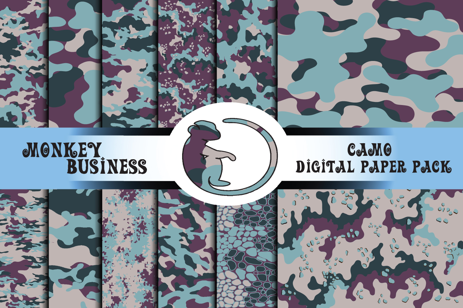 Camo Digital Papers Graphic by Monkey Business · Creative Fabrica