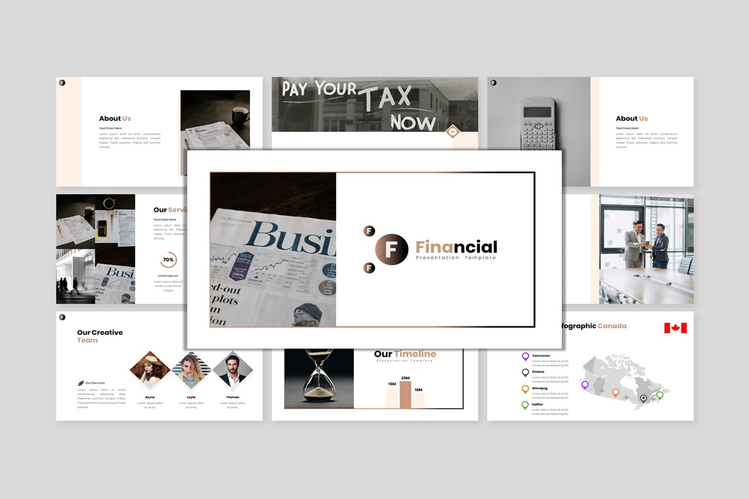 Plantilla de PowerPoint de Informe Financiero