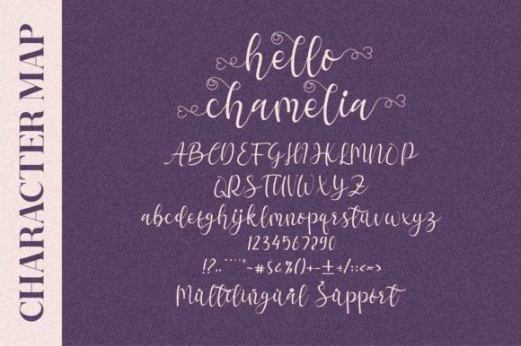 Hello Chamelia Font PNG with transparent background - Preview 1