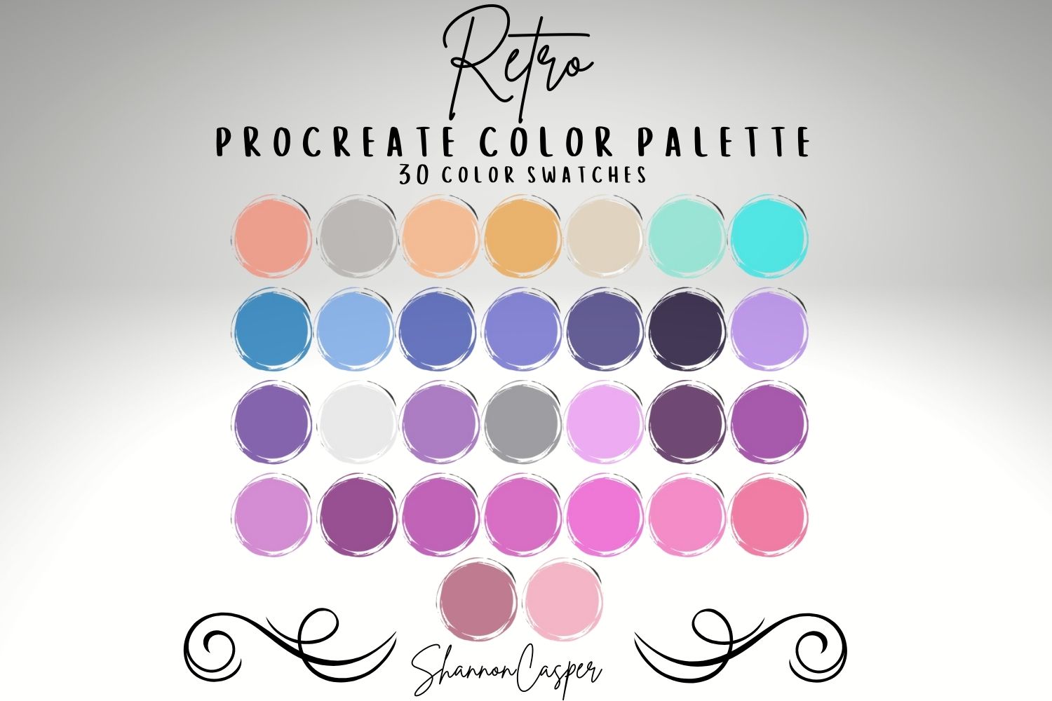 Retro Color Palette for Procreate Graphic by Shannon Casper · Creative ...