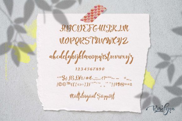 Roselyna Font PNG with transparent background - Preview 1