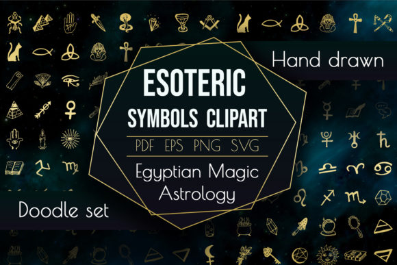 Spiritual Sacred Magic Elements Astrology Graphic Icons By AlenserArt