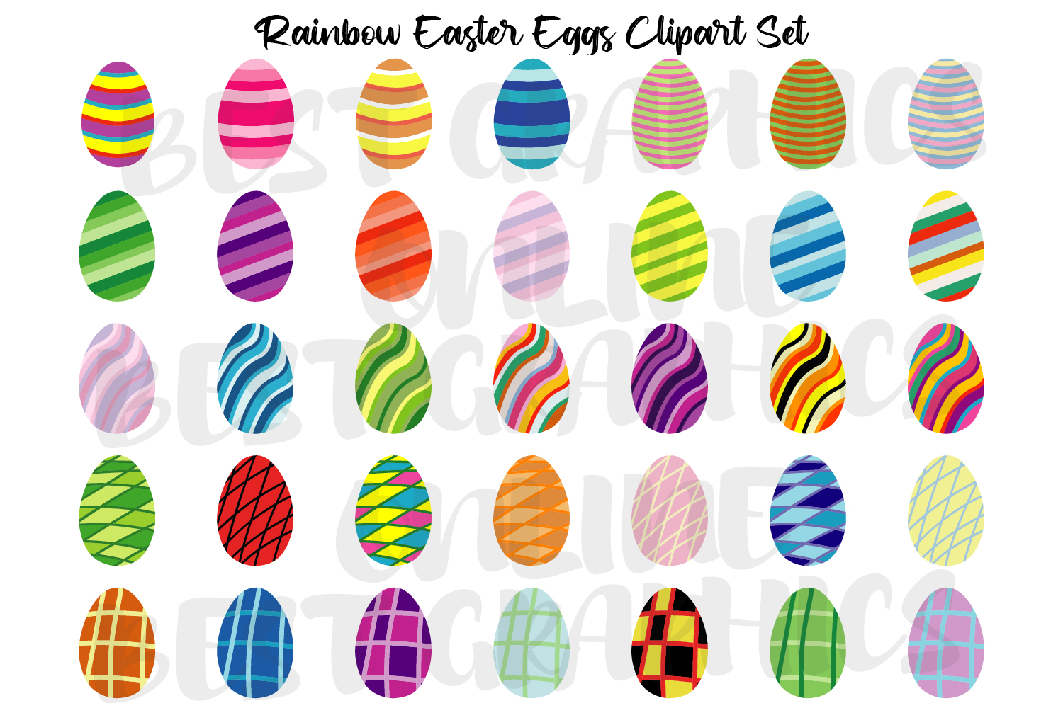 Easter Eggs Clipart Set Easter Egg Hunt