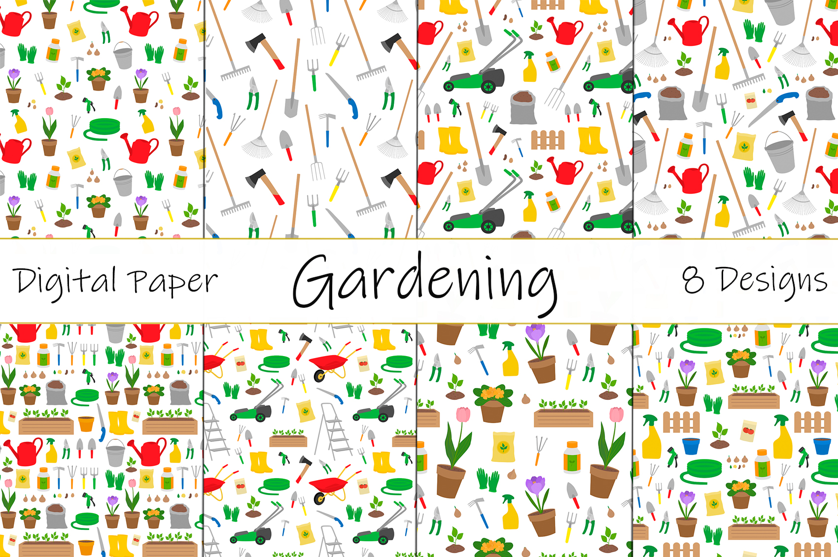 Gardening Pattern. Garden Tools Pattern. Graphic by shishkovaiv ...
