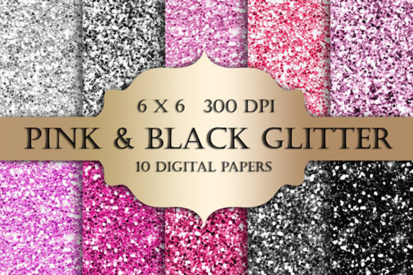 Pink and Black Glitter Textures