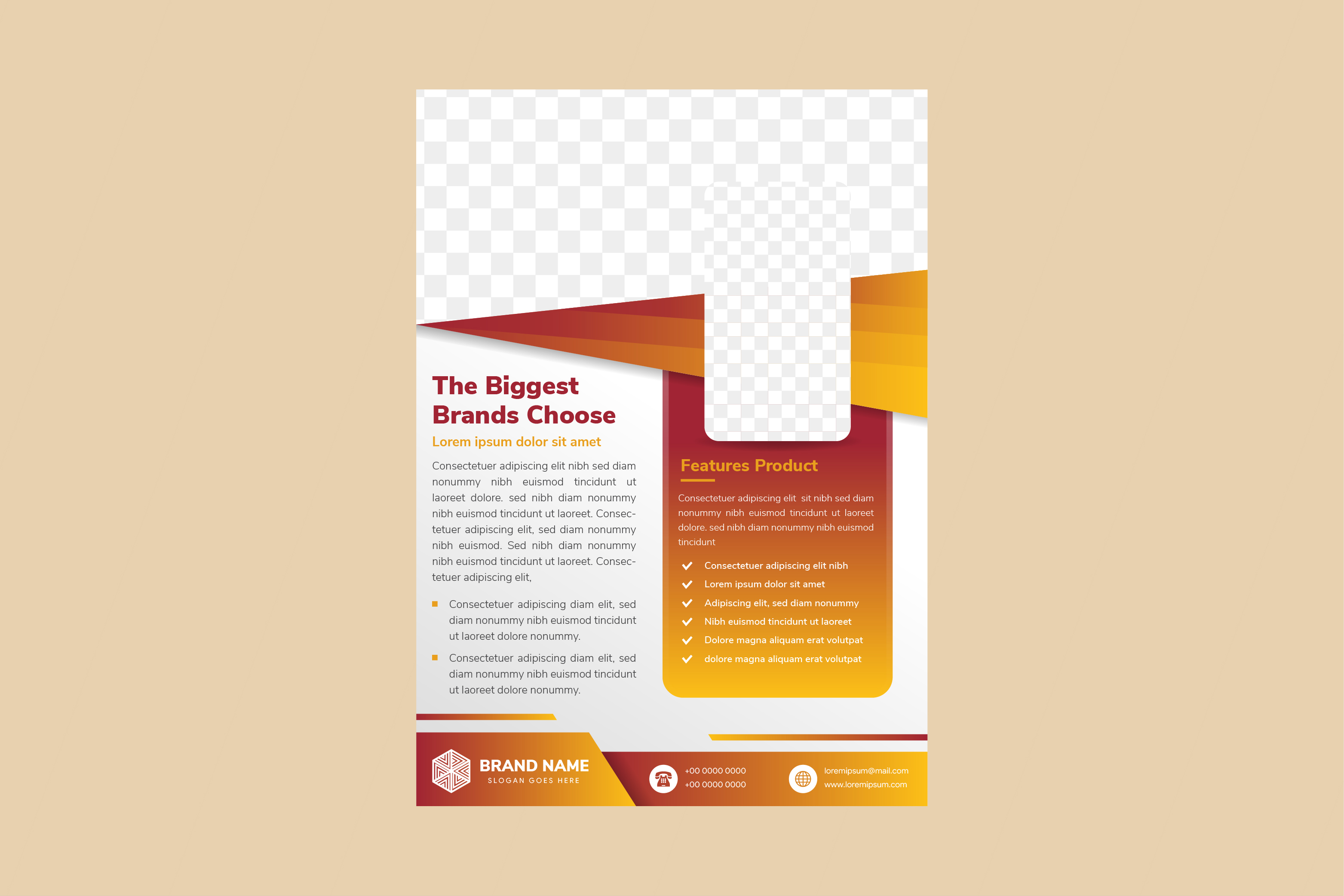 Vertical Flyer Brown Mosaic Graphic by noory.shopper · Creative Fabrica