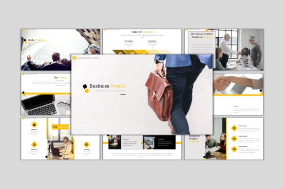 Preview of Business Project - PowerPoint Template PowerPoint template