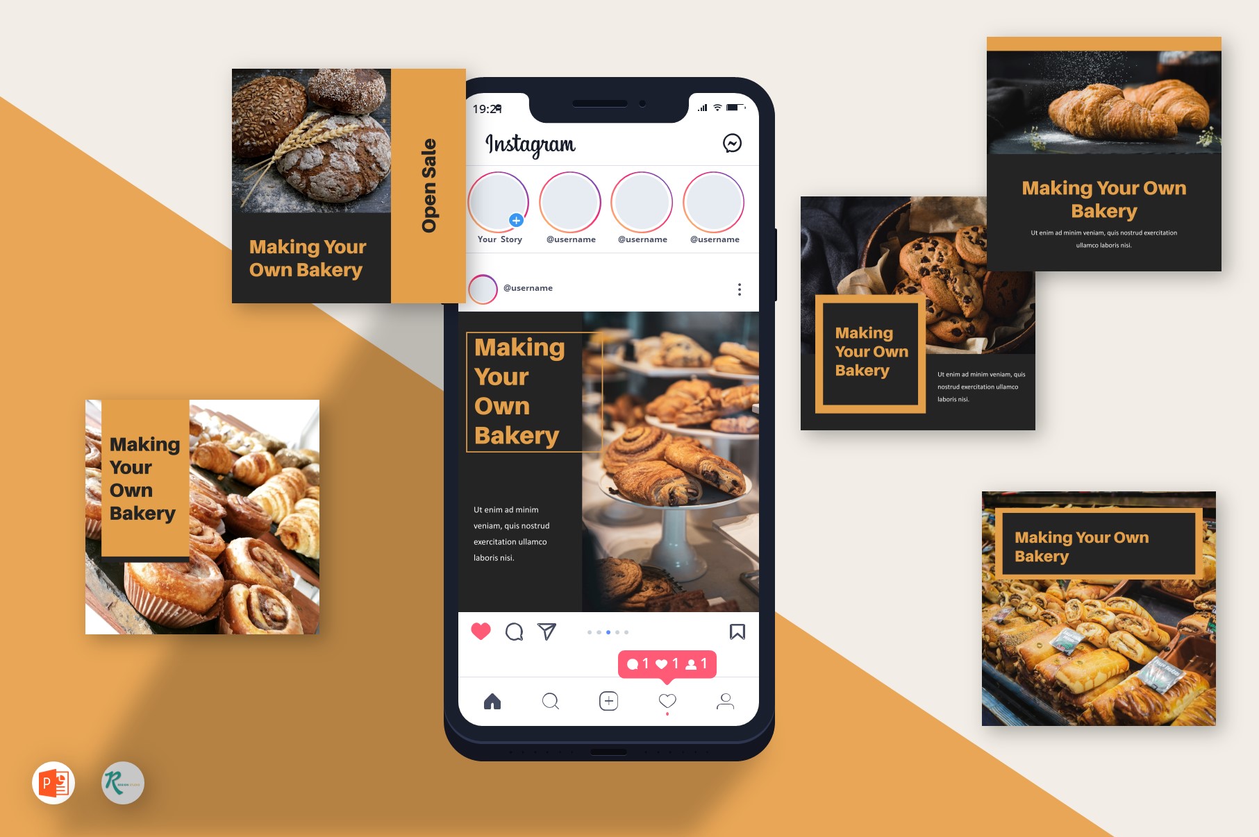 Instagram Feed - Riveting Bread Graphic by Region Studio · Creative Fabrica