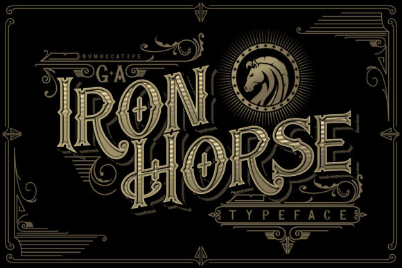 Preview specimen of Iron Horse blackletter font