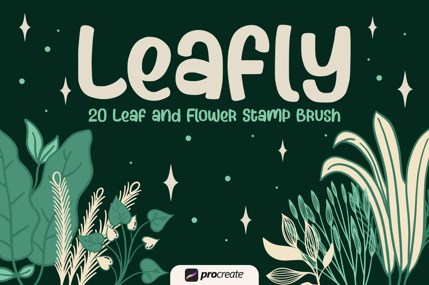 Leafly - Procreate Stamp Brush Graphic by goodjavastudio · Creative Fabrica