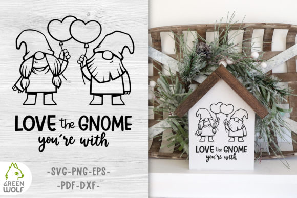 Valentine Couple Gnomes Svg Design Graphics