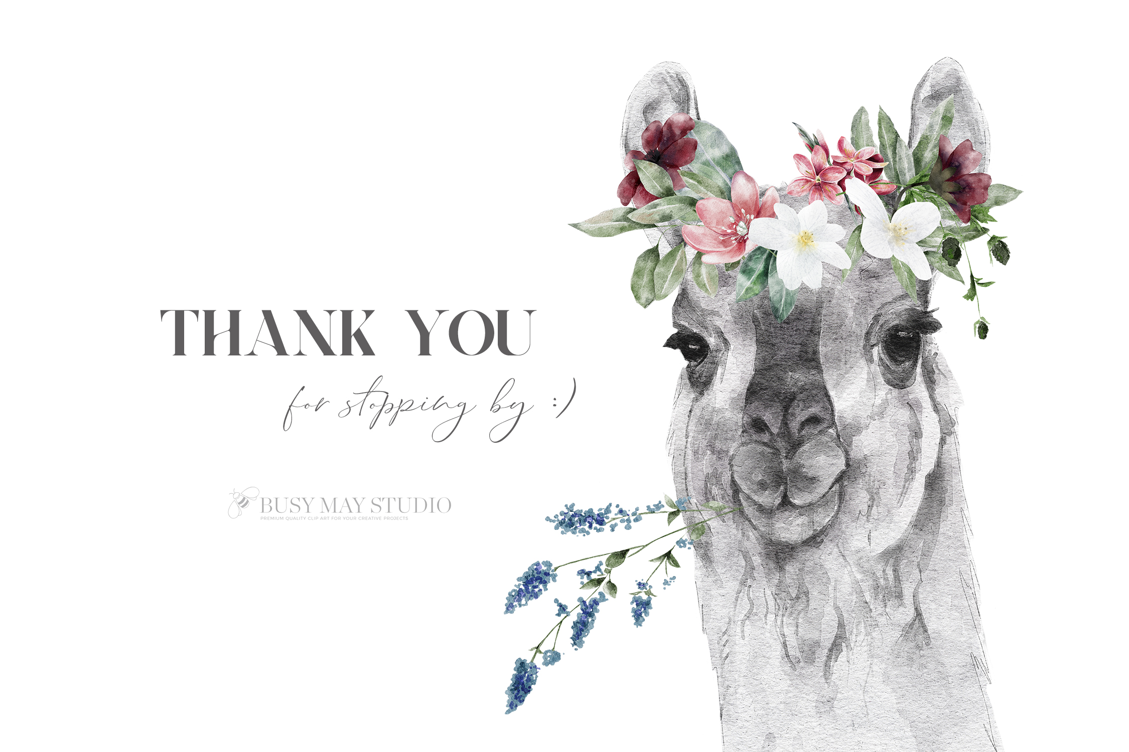 Watercolor Animal Portraits and Flowers - photo 9