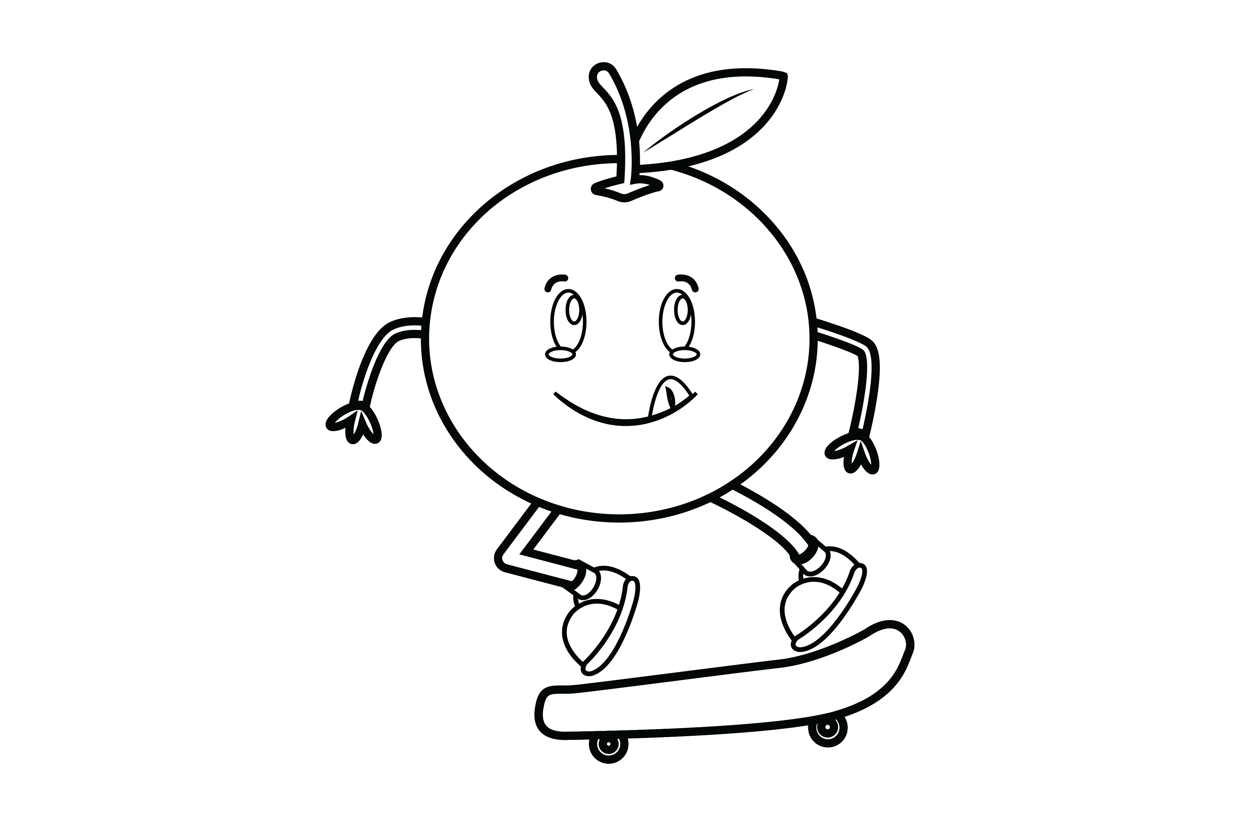 Kawaii Orange Fruit Outline Vector Graphic by Soe Image · Creative Fabrica