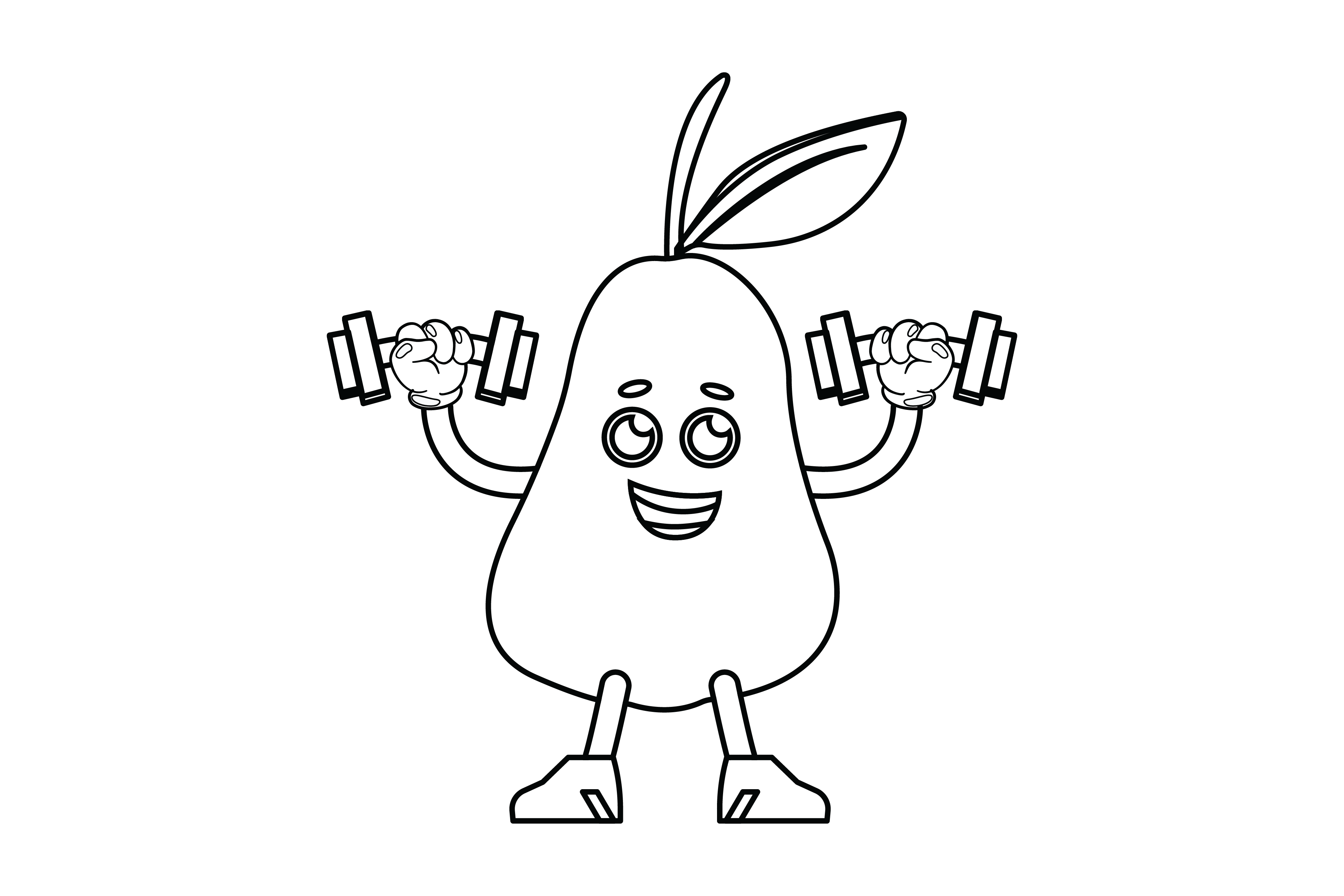 Kawaii Sugar Apple Fruit Outline Vector Graphic by Soe Image · Creative ...