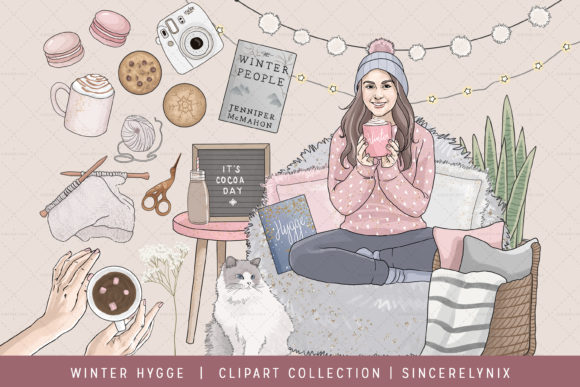 Winter Hygge Clipart Graphics