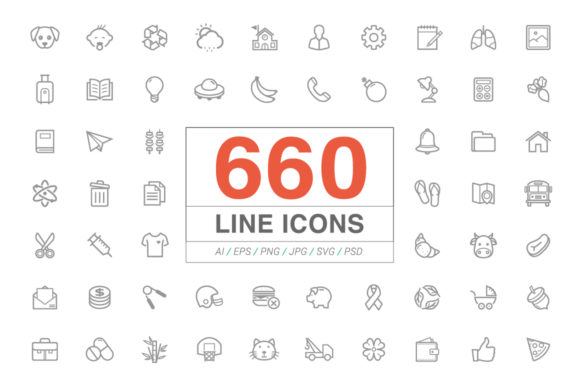660 Line Icons Grafica Icone Di Ctrl[A]Studio