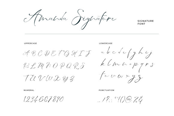 Amanda Signature Font PNG with transparent background - Preview 2