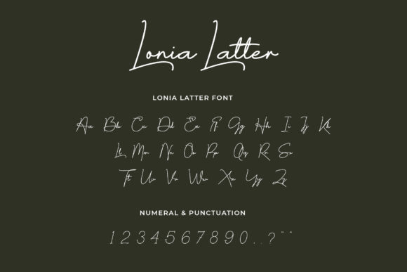 Lonia Latter Font PNG with transparent background - Preview 2