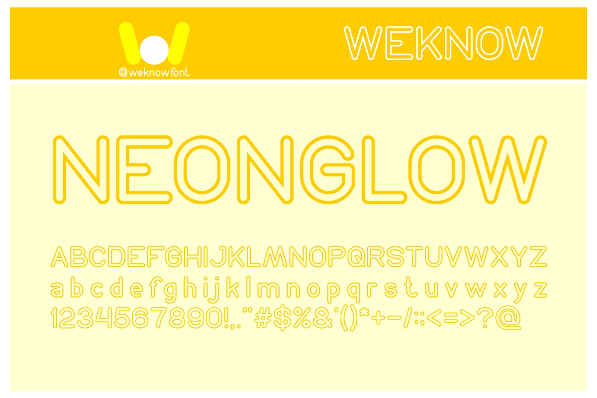 Neon Glow preview, neon-inspired font with authentic soft luminescent feel