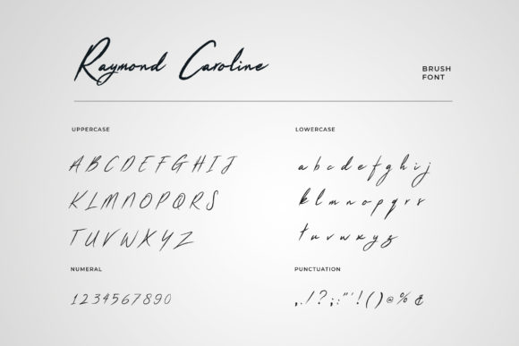 Raymond Caroline Font PNG with transparent background - Preview 1