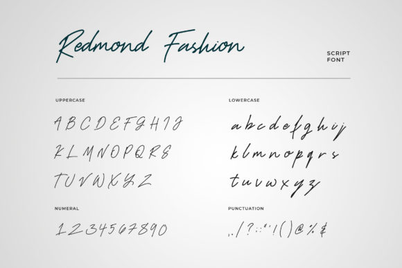 Redmond Fashion Font PNG with transparent background - Preview 1