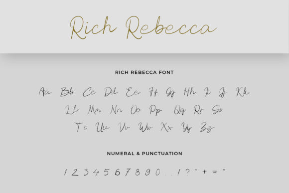 Rich Rebecca Font PNG with transparent background - Preview 1