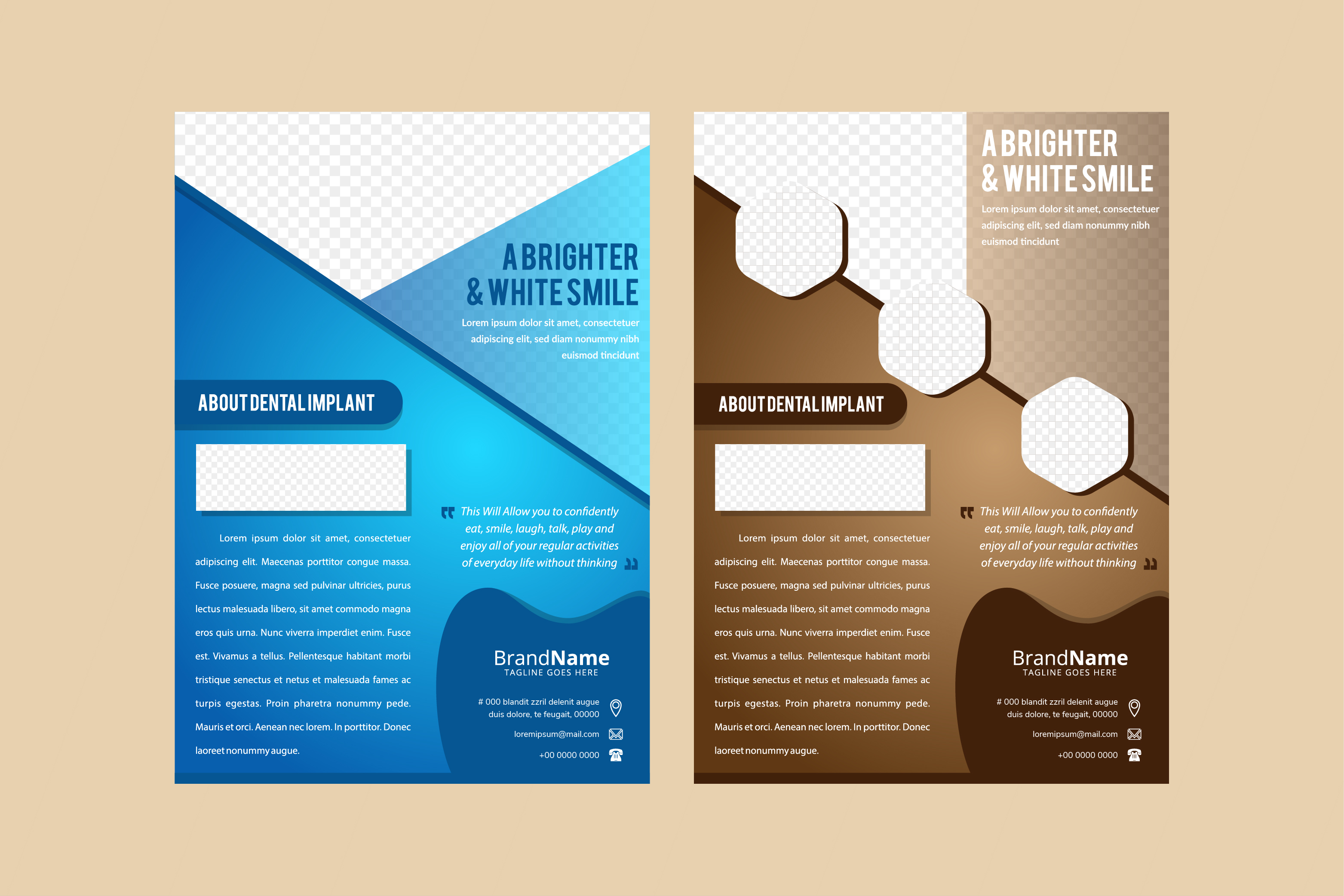 Dental Clinic Brown Blue Vertical Flyer Graphic by noory.shopper ...