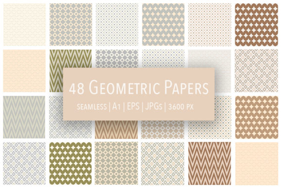 48 Modern Geometric Seamless Patterns Graphic by Jennadesigns ...