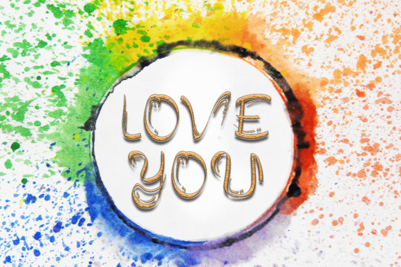 Pairly Rainbow Font PNG with transparent background - Preview 1