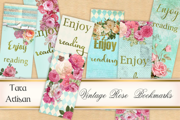 Bookmarks - Vintage Rose Graphic Illustrations By Tara Artisan