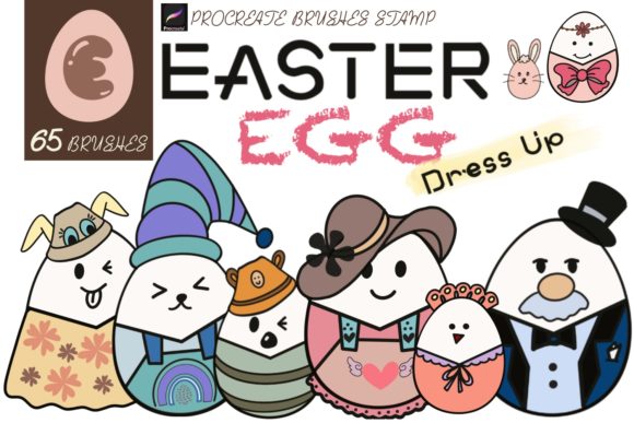 EASTER EGG DRESS UP Procreate Brushes