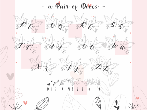 A Pair of Doves Font - Preview 3