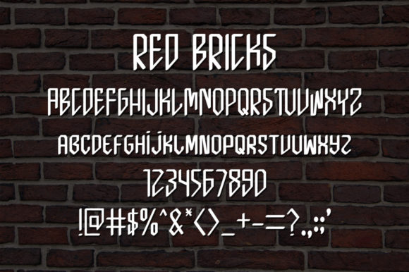 Red Bricks Font PNG with transparent background - Preview 4