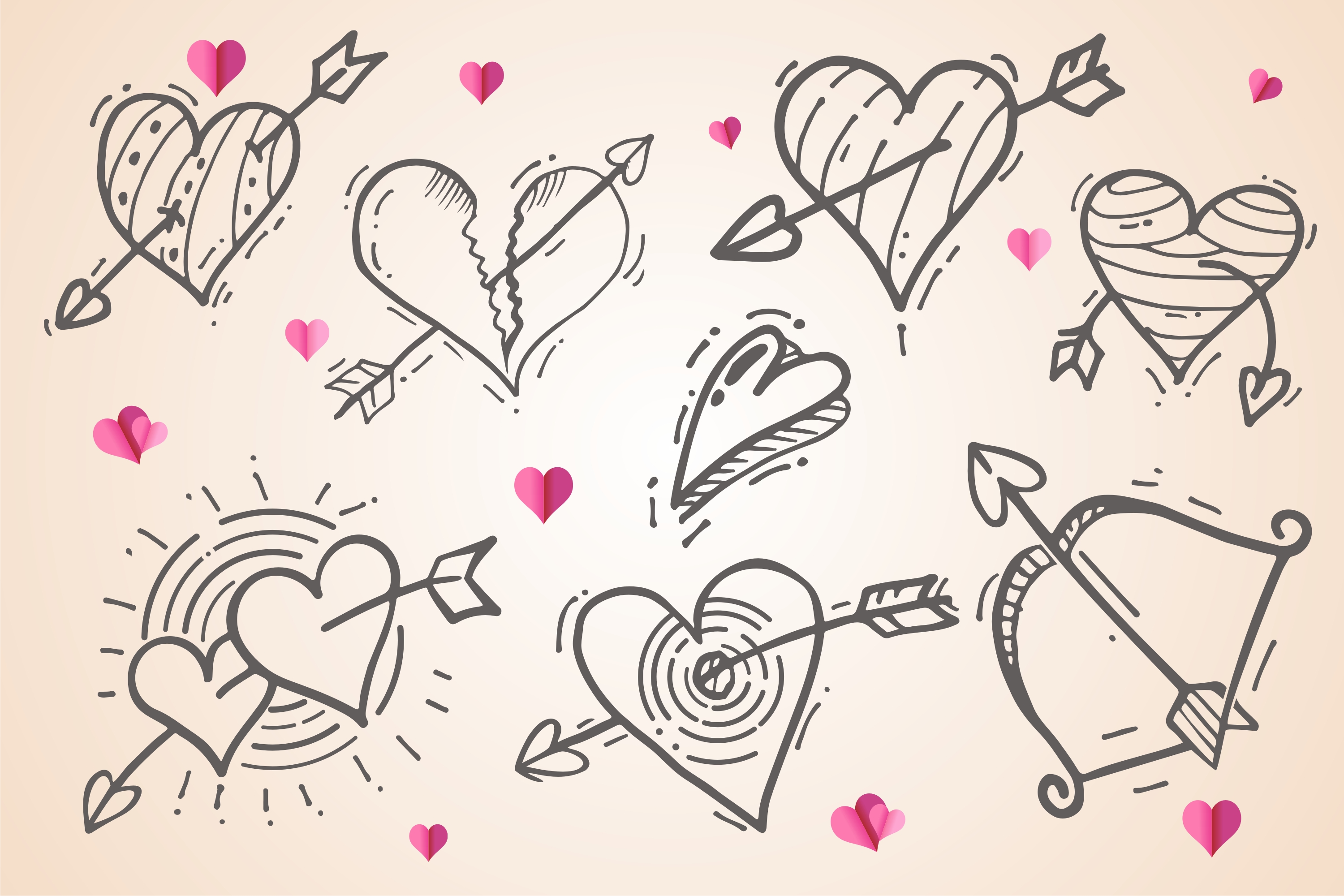 Valentine's Love Arrow Clipart Graphic by onoborgol · Creative Fabrica