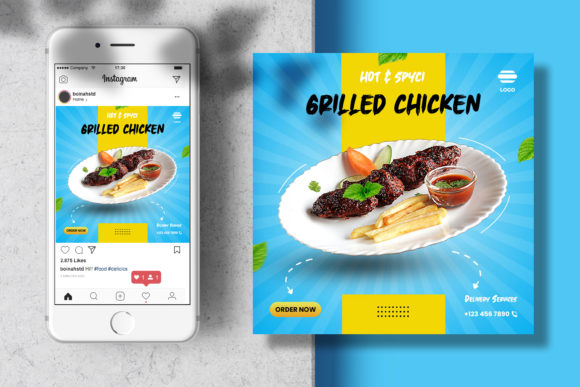 Preview of Food Instagram Feed Template food social media design template