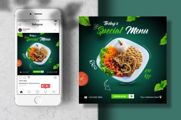 Preview of Food Menu Instagram Template food social media design template