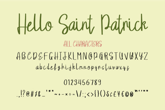 Hello Saint Patrick Font PNG with transparent background - Preview 6