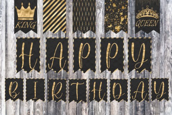 King & Queen Birthday Banner