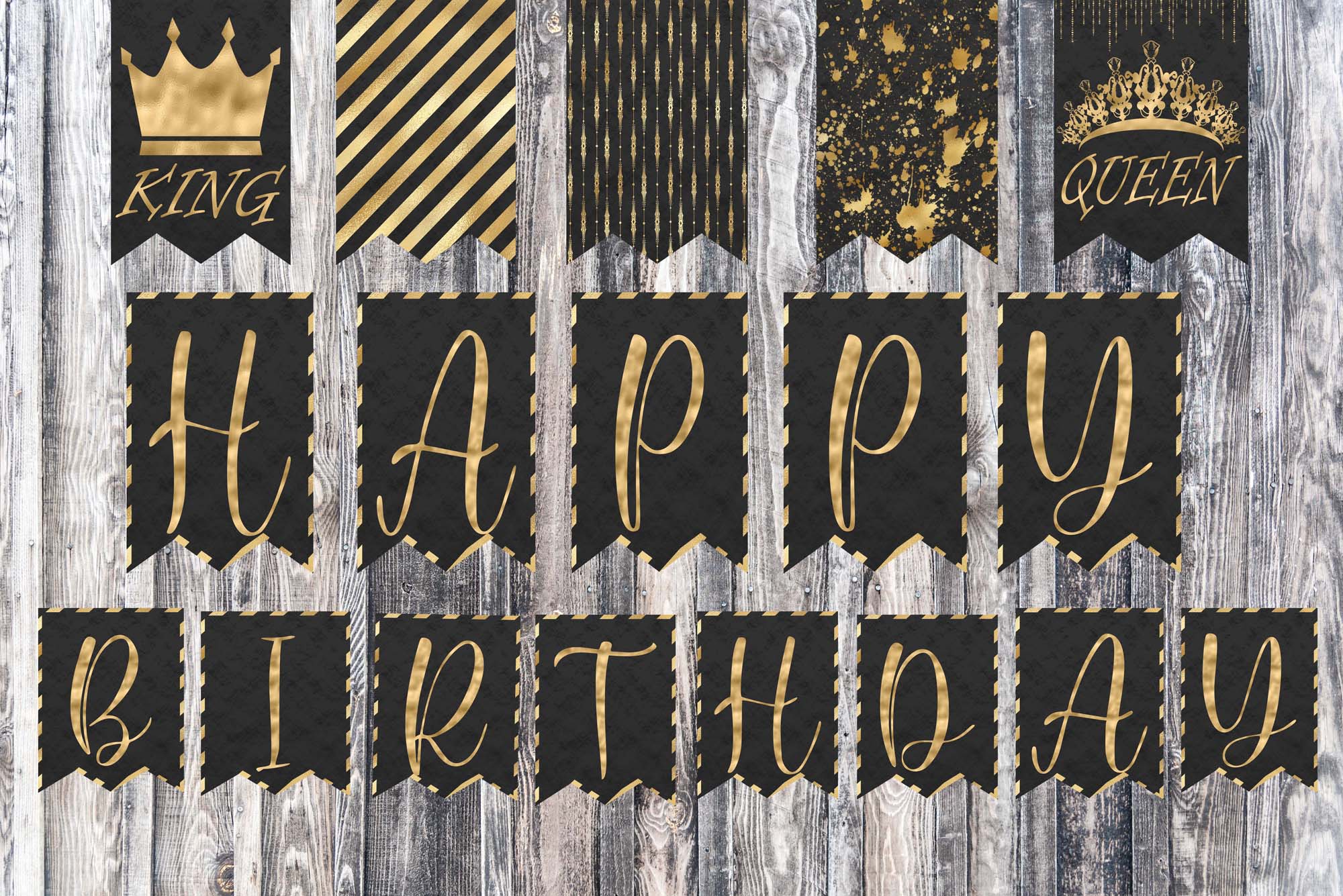 King & Queen Birthday Banner