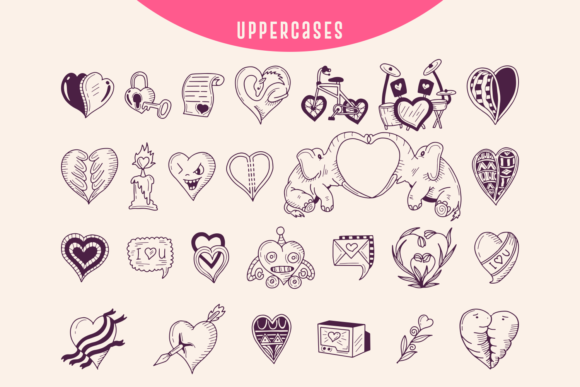 Liefde Font PNG with transparent background - Preview 1