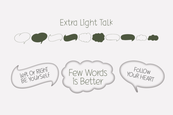 Light Talk Font PNG with transparent background - Preview 3