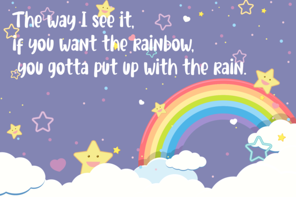 Rainbow You Font PNG with transparent background - Preview 1