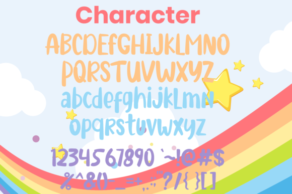 Rainbow You Font PNG with transparent background - Preview 3