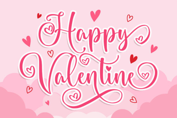 Romantic Heart Font PNG with transparent background - Preview 1